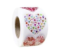 Adesivi a forma di cuore | Materiale adesivo in vinile lucido | 500 conteggi colorato etichetta colorato con adesione duratura e finitura liscia | Adesivi 'amore creativo per la decorazione di riv