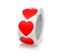 Adesivi a forma di cuore rossi autoadesivi, etichetta a forma di cuore, rotolo da 25 mm, piccola codifica a colori, adesivi a forma di cuore per matrimoni, scrapbooking, regali, 500 pezzi