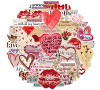 Adesivi a forma di graffiti amore, 50 pezzi, lettere retrò, trasparenti, in PET, vintage, impermeabili, per scrapbooking, laptop, diari, skateboard, bicicletta, moto