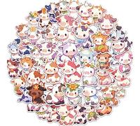 Adesivi a forma di mucca arcobaleno, 50 pezzi, impermeabili, per skateboard, scrapbook laptop, auto, bagagli, moto, estetici, simpatici adesivi colorati per ragazzi e bambini