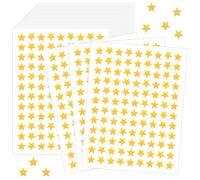 Adesivi a forma di stella dorata, 2160 pezzi, per bambini, 10 fogli con diametro di 0,7 mm, mini adesivi a forma di stella, piccoli, dorati, gialli, per tavole di ricompensa per bambini