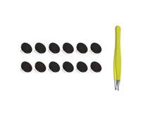 Adesivi a LED con blocco della luce per modelli di occhiali compatibili | Set di 12 pezzi di copertura rotonda da 5 mm con pinzette, finitura nera opaca a basso profilo