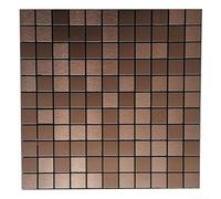 Adesivi a mosaico per cucina, paraschizzi, decalcomania da parete impermeabile, pannello composito in alluminio e alluminio, decorazione per la casa, 30 x 30 cm (marrone)