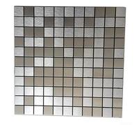 Adesivi a mosaico per cucina, paraschizzi, decalcomania da parete, impermeabile, rimovibile e pannello composito in alluminio, decorazione per la casa, 30 x 30 cm (argento)