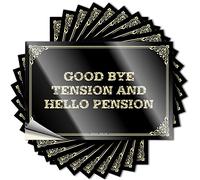 Adesivi a scacchi Good Bye Tension e Hello Pension Paraurti Magnetici per interni ed esterni, per casco da motociclista per nuovo conducente (8 x 12 cm, 10 pezzi)