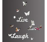 Adesivi a specchio per pareti - Live, Love, Laugh