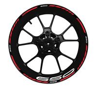Adesivi a Strisce per Kawasaki Z 650 Z650 Set di Decalcomanie per Mozzo Ruota Interno Ed Esterno Adesivo per Cerchioni da 17 Pollici Decorativo per Moto (Color : D)