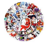 Adesivi a tema anime Ayanami Rei/Asuka Langley/Ikari Shinji Soryu, 50 pezzi, mix di adesivi per graffiti, impermeabili, per laptop, bottiglia d'acqua, regali per adolescenti e adulti