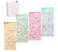 Adesivi a tema cartoni animati, adesivi riutilizzabili con animali, adesivi decorativi per custodia del telefono, per diari, quaderni, album di ritagli, astucci, tablet, tazze, bottiglie d'acqua