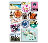 Adesivi A4 Foglio Bali Adesivi in vinile - Indonesia Landmarks City Beach Flag Mappa Vacanza Valigia Bagagli Scrapbook Cultura Viaggio #78871