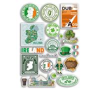 Adesivi A4 Foglio Irlanda Adesivi in Vinile - Irlandese Dublino Luoghi di Riferimento City Beach Flag Mappa Vacanza Valigia Bagagli Scrapbook Cultura Viaggio #78886
