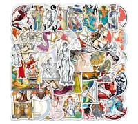 Adesivi antichi mitologici greci, 51 pezzi, adesivi retrò divertenti per skateboard, bottiglia d'acqua, laptop, bagagli, album di ritagli, computer, auto, moto, casco, adesivo estetico in vinile per