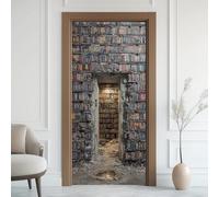 Adesivi antichi per porte e librerie, impermeabili, staccabili e attacca, murales per porte, cancelli in pietra di cemento, adesivi 3D per porte, librerie, murales, carta da parati in vinile
