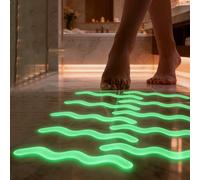 Adesivi antiscivolo a forma di S che si illuminano al buio, 24 pezzi, nastro luminoso verde per vasca da bagno e doccia, strisce adesive di sicurezza invisibili per vasca da bagno, scale e piastrelle