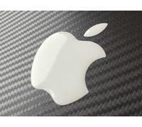 ADESIVI APPLE EFFETTO 3D STICKER IPAD 2x 100x123mm logo APPLE bianco
