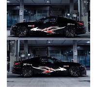 Adesivi Auto, Fiamma Drago Totem Vinile Corpo Side Door Adesivi Decorativi 2 Pezzi(Bianco+Rosso)
