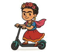 Adesivi auto XXL 30X30 Frida Kahlo guida e-scooter sticker