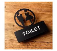 Adesivi Bagno Segnaletica for bagno scavata in acrilico for toilette for uomini e donne for WC Promemoria adesiva for porta scorrevole dell'hotel Universale(3,20x20cm)