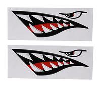 Adesivi Bocca Denti di Squalo, 2 pezzi impermeabile non tossico fai da te divertente Decalcomania per Kayak, Canoa, Barca da Pesca, Decorazione del Battello Pneumatico
