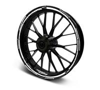 Adesivi bordo cerchio accessori design completo 15-19 pollici strisce nere MR018