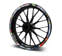 Adesivi bordo cerchio set completo accessori design 15-19 pollici Stickerbomb...