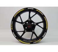 Adesivi bordo cerchio strisce decorative Racing 1000 giallo set completo per ...