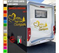 Adesivi camper AMORE PER ROULOTTE CUORE caravan roulotte accessori cod.1828