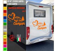 Adesivi camper AMORE PER ROULOTTE CUORE caravan roulotte accessori cod.1828