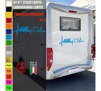Adesivi camper BATTITO PASSIONE CUORE CAMPER caravan roulotte accessori cod.1839