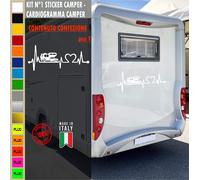 Adesivi camper BATTITO PASSIONE CUORE CAMPER caravan roulotte accessori cod.1839