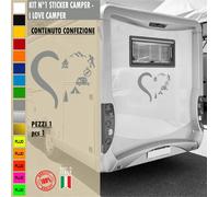 Adesivi camper CUORE TENDA CAMPEGGIO NATURA caravan roulotte accessori cod.1836