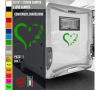 Adesivi camper CUORE TENDA CAMPEGGIO NATURA caravan roulotte accessori cod.1836