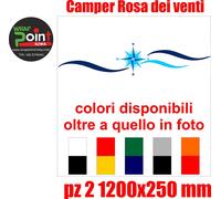 Adesivi camper ROSA DEI VENTI kit adesivi CAMPERS mis. 95x40 n° 2 pezzi