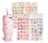 Adesivi Cartone - Impermeabili Decorazioni 3D Animali - 4 Pezzi Decalcomanie Adesive A Tema Cibo,Per Bambini Adulti Quaderno Astuccio Planner Biglietti Di Auguri Custodia Telefono