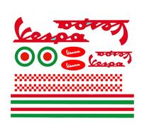 Adesivi Casco Kit Vespa rosso Strisce Italia Helmet Vinile Lucido, Adesivi per Moto Adesivo, Impermeabili in Vinile Kit Stickers Modelli per Moto da Cross Adesivi per Kit Moto per Moto, Caschi