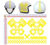 Adesivi casco pistoni strisce giallo sticker piston tire strips pvc yellow 6 pz.