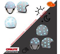 Adesivi casco rifrangenti stelle bianco celesti sticker reflective sky 32 pz.