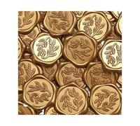 Adesivi Ceralacca 60 adesivi con sigillo di cera - Busta for invito nozze ramo d'ulivo, autoadesivi, oro chiaro