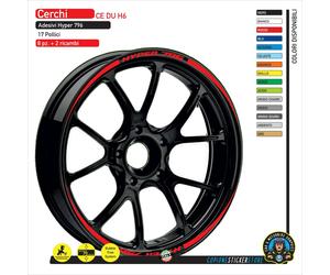 Adesivi cerchi compatibili Ducati HyperMotard 796 Monocromo CE DU H6