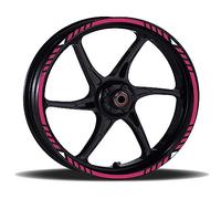 Adesivi Cerchioni Moto Set Completo per 2 Ruote 17 Pollici Strisce Cerchi Custom scegli colore universale Mod.16 cod.RT016 (041 Fucsia)