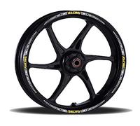 Adesivi Cerchioni Moto Set Completo per 2 Ruote 17 Pollici Strisce Cerchi Custom scegli colore universale Mod.13 cod.RT013 (010 Bianco)