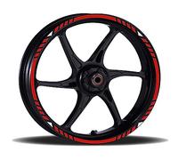 Adesivi Cerchioni Moto Set Completo per 2 Ruote 17 Pollici Strisce Cerchi Custom scegli colore universale Mod.16 cod.RT016 (032 Rosso)