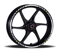 Adesivi Cerchioni Moto Set Completo per 2 Ruote 17 Pollici Strisce Cerchi Custom scegli colore universale Mod.16 cod.RT016 (010 Bianco)