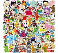 Adesivi classici dei cartoni animati anni '90, 100PCS Adesivi divertenti e carini, vari adesivi nostalgici Anime Vinile impermeabile per Laptop Skateboard Bagagli, bambini e ragazzi