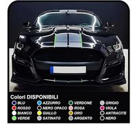 Adesivi Cofano Tetto Baule Decorazione Auto Strisce Rally per Auto Car Decal Racing Sticker Decorazione fiancate Sport (Nero Opaco (Bordi Verde Acido))