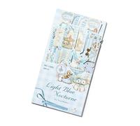 Adesivi collage di carta, colore blu chiaro | Set di 20 pezzi di tessuto tagliato in lamina per agenda, diario, scrapbooking, uso quotidiano