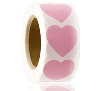Adesivi colorati a forma di cuore, 500 pezzi, 25 mm, rosa, autoadesivi, per codifica a forma di cuore, adesivi in carta lucida, per fai da te, artigianato, sacchetti regalo, biglietti e buste