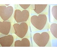Adesivi colorati a forma di cuore, 63 mm, confezione da 25 etichette adesive grandi a forma di cuore, per artigianato, creazione di biglietti e decorazioni, 33 colori disponibili Light Brown Kraft