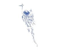Adesivi colorati per braccio e vita di ragazza medusa delle profondità marine, antiriflesso, impermeabili, realistici, monouso, senza perdita di colore, tatuaggi temporanei finti lavabili e duraturi(1