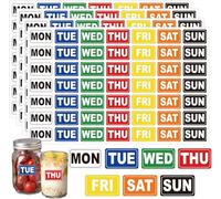 Adesivi colorati per data settimanale, etichette per giorno della settimana, 3,2 x 0,75 cm, adesivi settimanali lun-sole, per diari alimentari, calendari, forniture scolastiche e ufficio, 735 adesivi